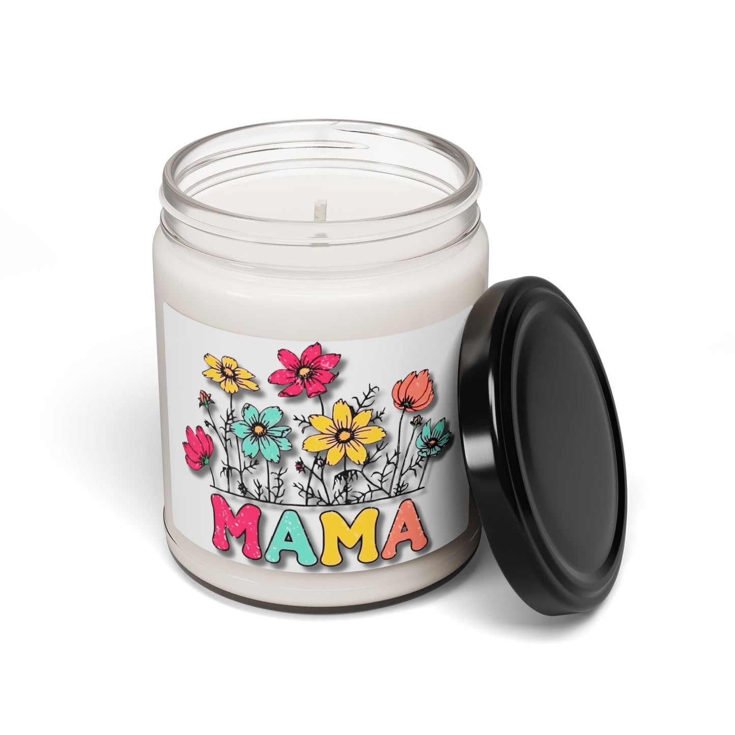 "Mama" Flower Decor, Perfectly Scented Soy Wax Blend Candles, 9oz