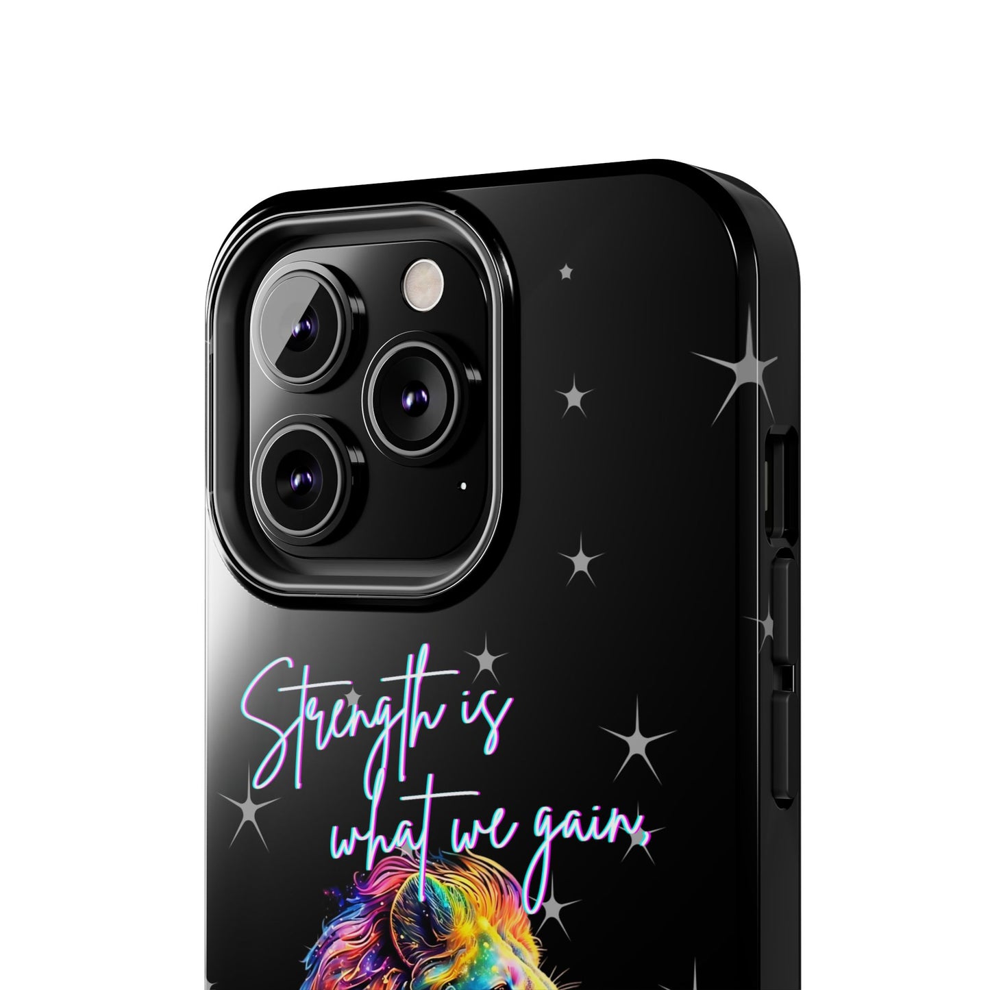 Apple iPhone (13-15 Pro Max) Tough Phone Cases, Leo "Strength is what we gain..."