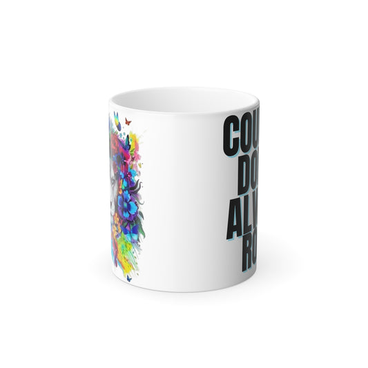 'Courage Doesn't Always Roar' Lion, Colorful, Color Morphing Mug, 11oz Gift