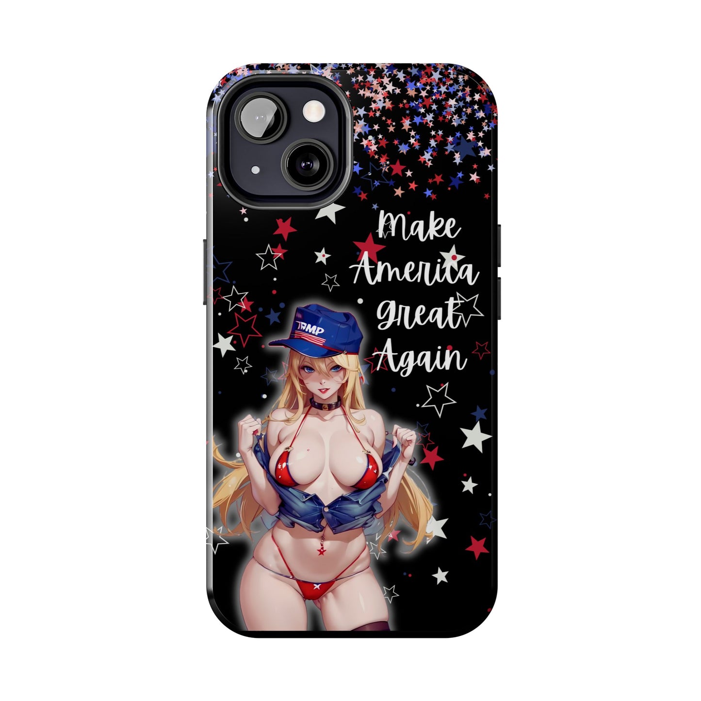 Apple iPhone, Tough Phone Case (13-15 Pro Max) Sexy Trumo Girl MAGA, New