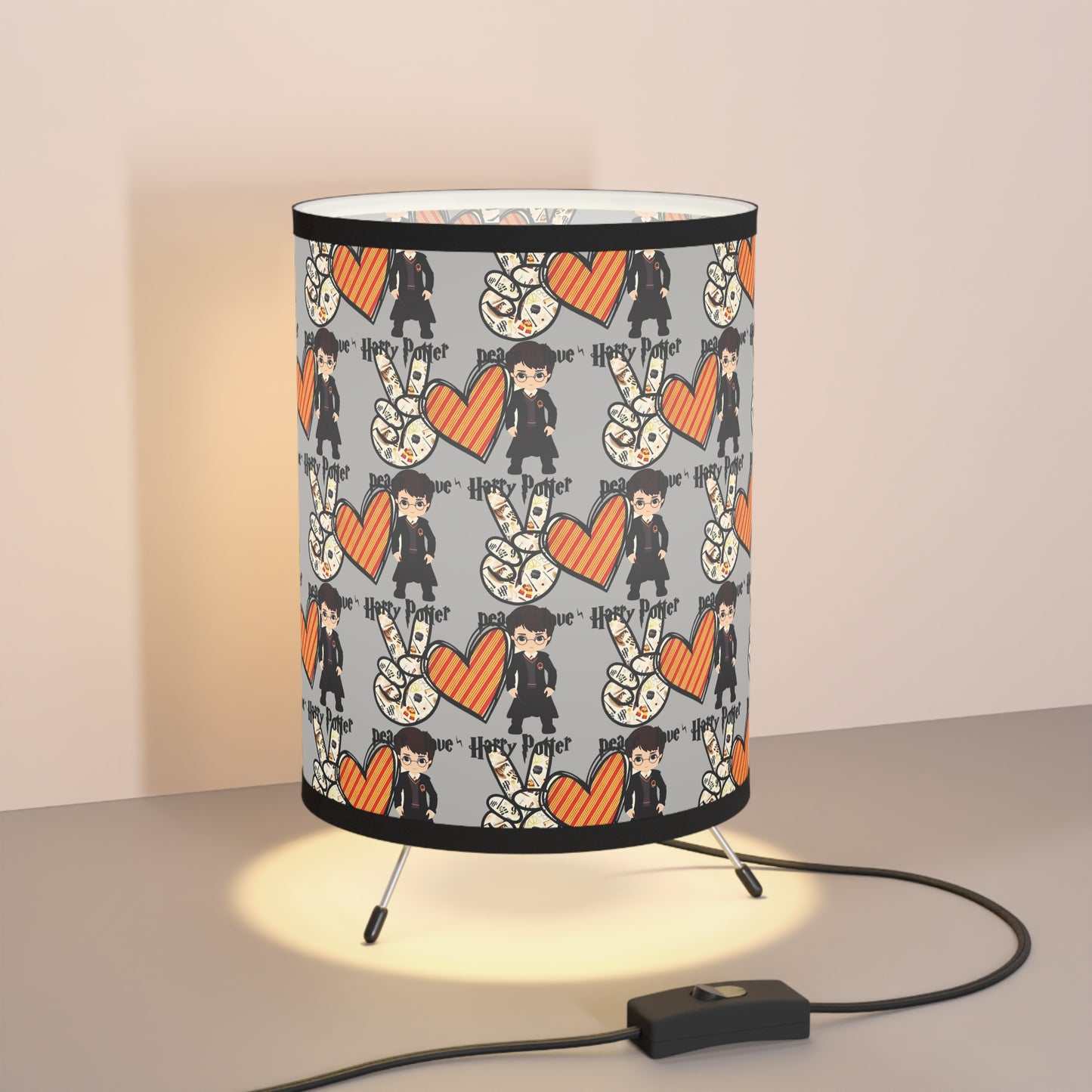 Peace, Love, Harry Potter, Stylish Tripod Lamp with High-Res Printed Shad