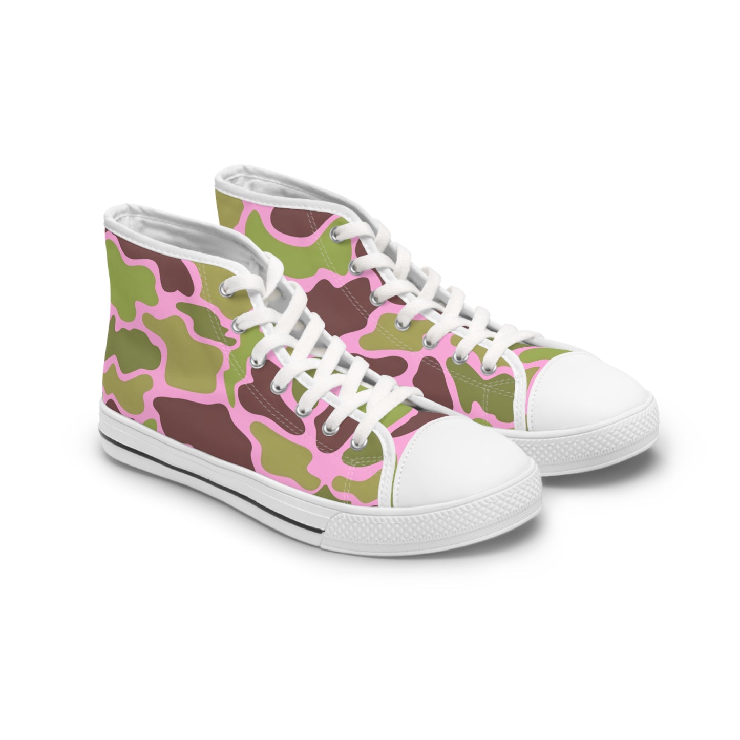 Women's Stylish Camouflage/Pink High Top Sneakers, Custom