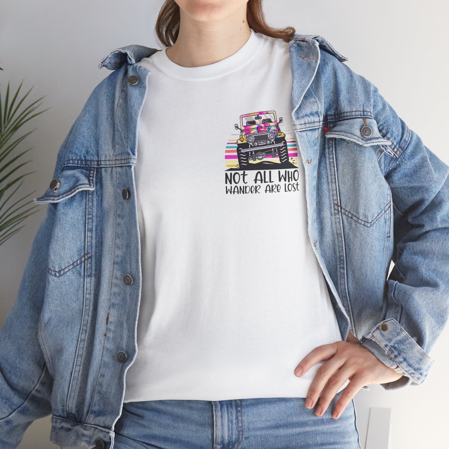 Woman's Jeep T-Shirt, "Not All Who Wonder Are Lost" Tee, New