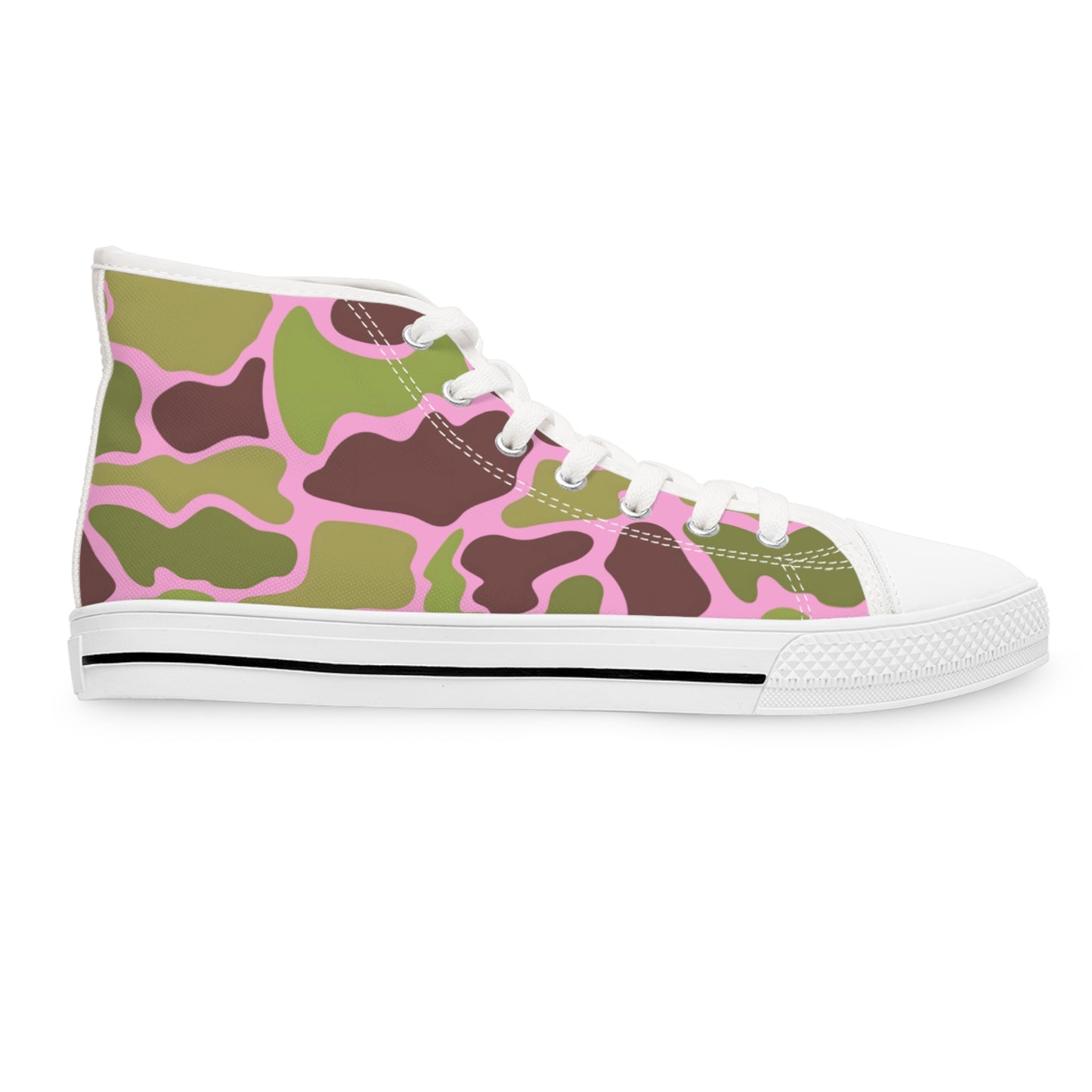 Women's Stylish Camouflage/Pink High Top Sneakers, Custom