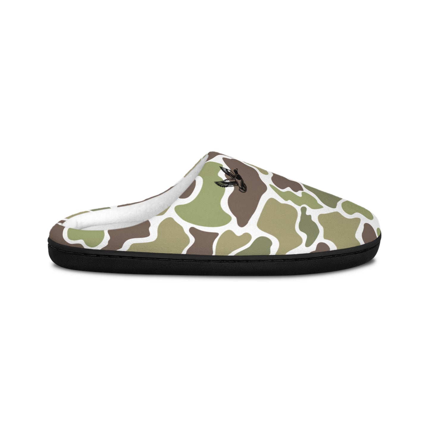 Men's Old School Camouflage Indoor Slippers/Bedroom Shoes, Camo, Mallard Duck