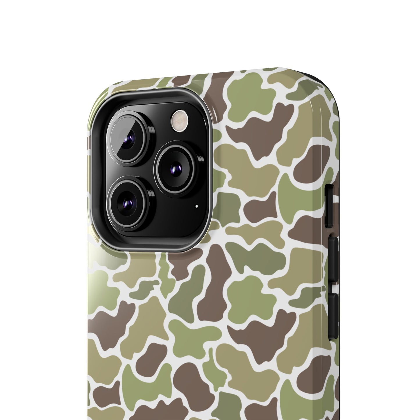 Apple iPhone (13-15 Pro Max) Old School Camouflage, Mallard Bird Tough Phone Cases