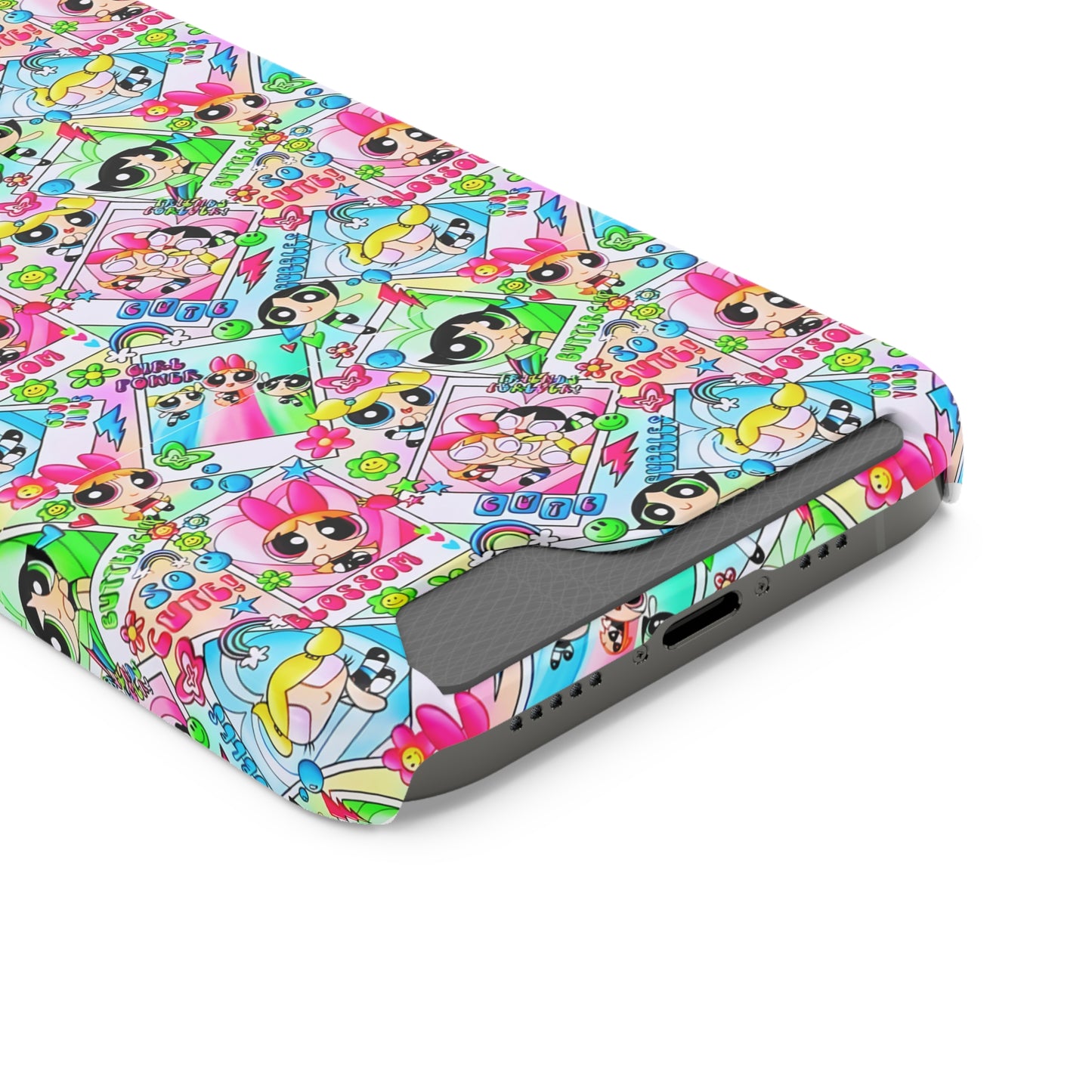 Stylish Power Puff Girls, Phone Case With Card Holder