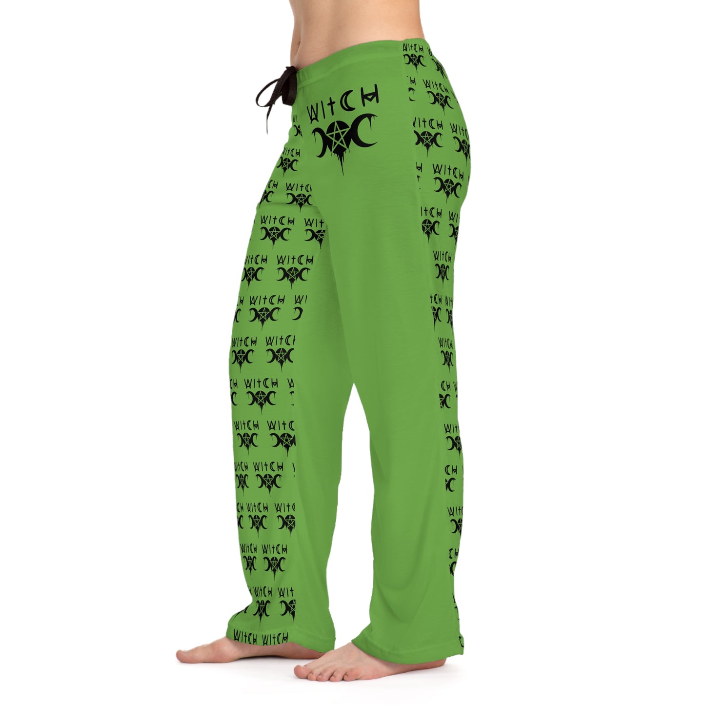 Comfy Women's Soft "Witch" Pajama Pants/ Sleepwear, Green, Halloween, New