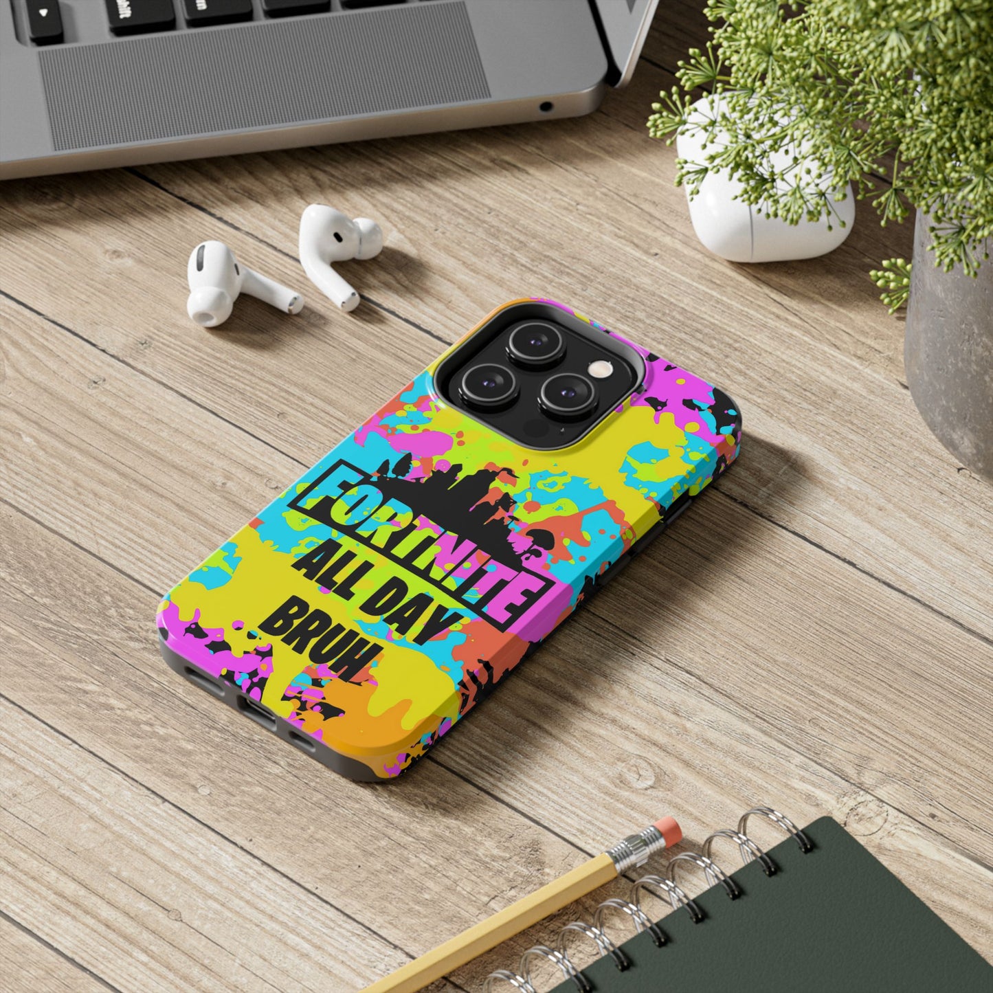 Apple iPhone Tough Phone Case (13-15 Pro Max) Splash Paint Fortnite