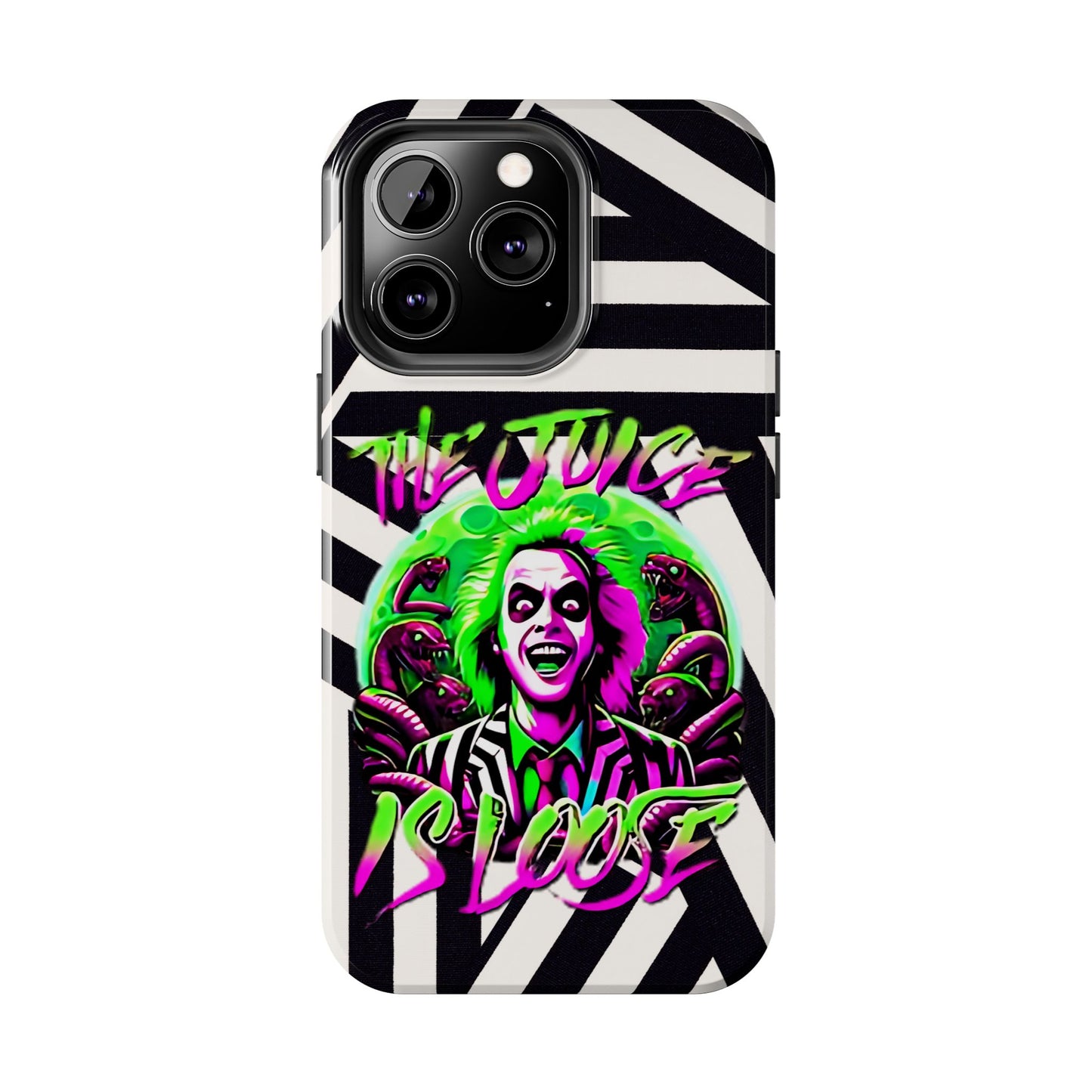 Apple iPhone Tough Case (13-15 Pro Max), Beetle Juice "The Juice Is Loose"