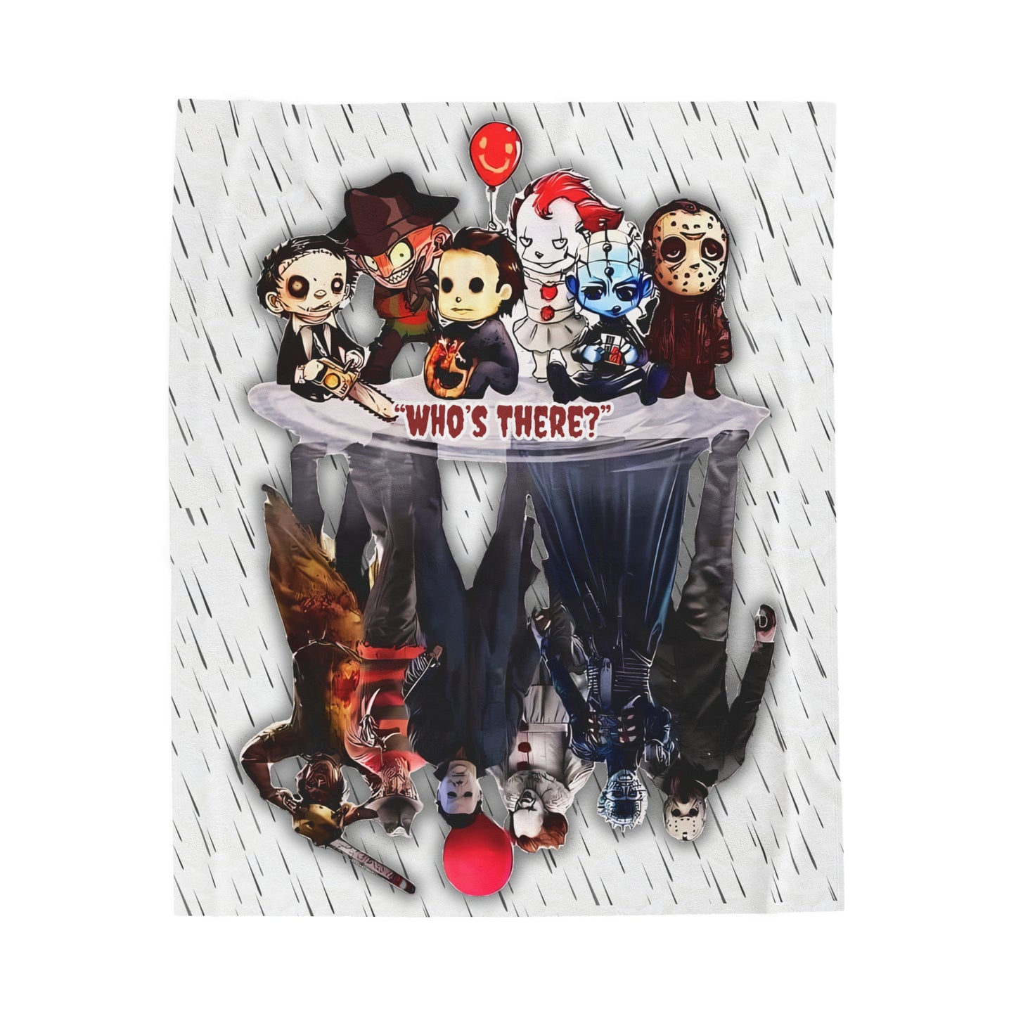 Halloween Horror Characters/Guys, Puddle Reflection, Velveteen Plush Blanket