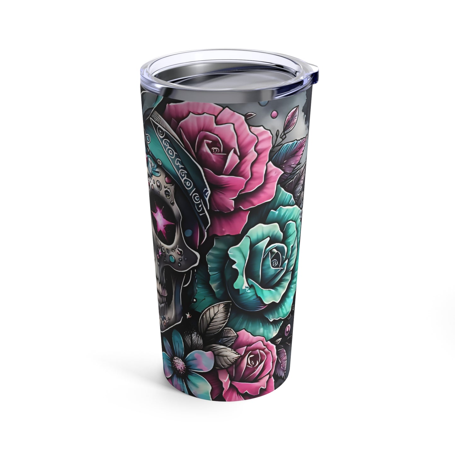 Pretty Goth Girl/ Skull Head, Punk Rock, Stainless-Steel 20oz Tumbler