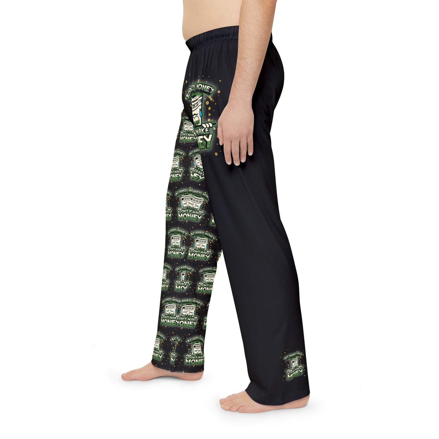 Men's Pajama Pants/ Lounge Wear, "Scared Money Don't Make Money" Skeepwear