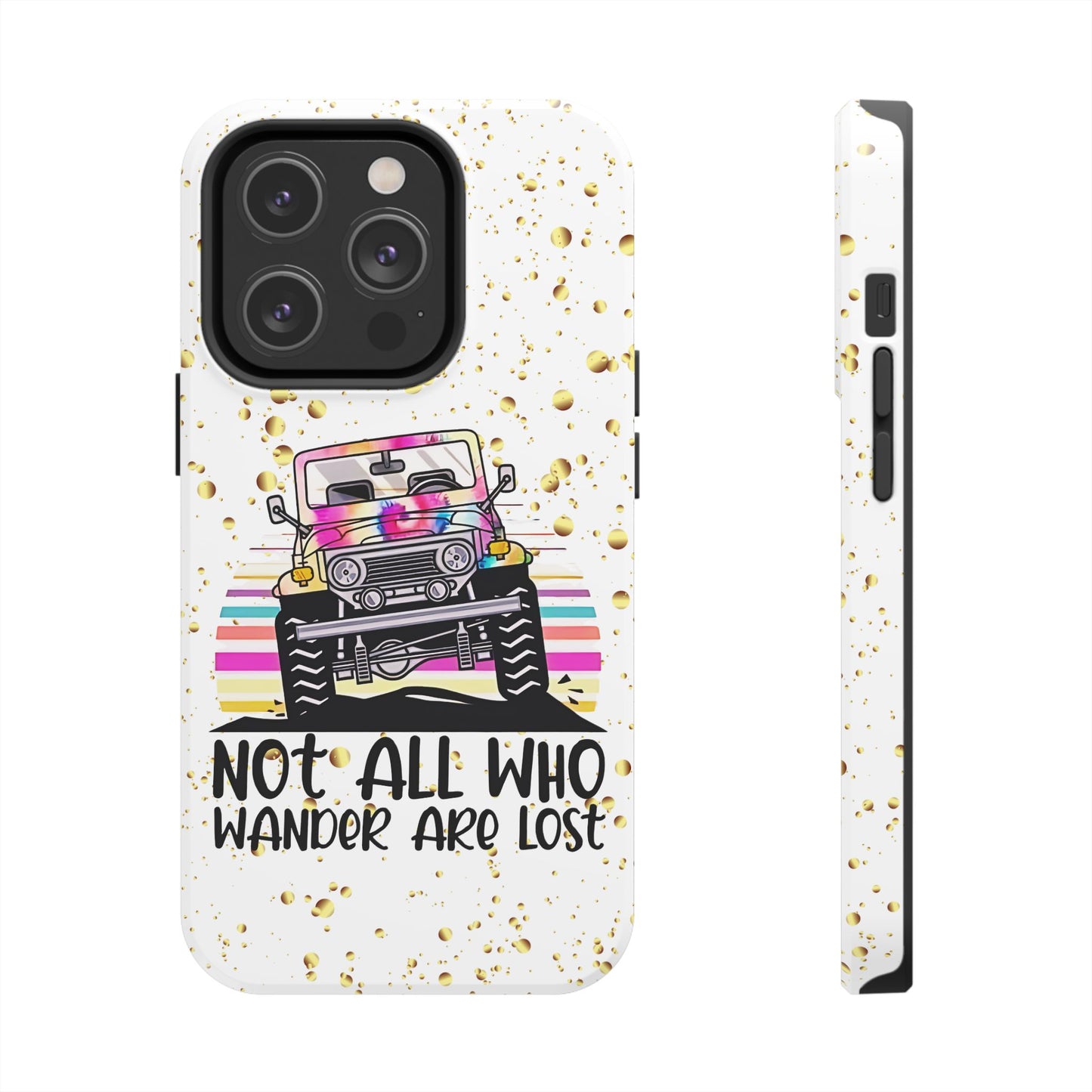 Apple iPhone, Tough Phone Case (13-15 Pro Max) JEEP, " Not All Who Wander..."