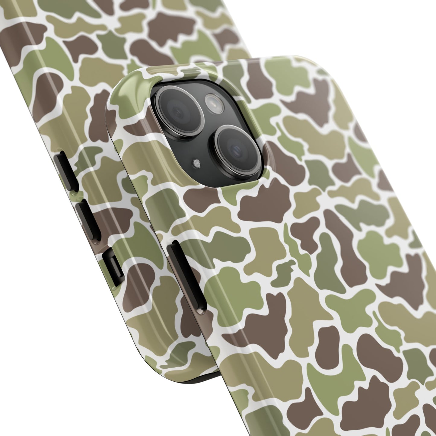 Apple iPhone (13-15 Pro Max) Old School Camouflage, Mallard Bird Tough Phone Cases