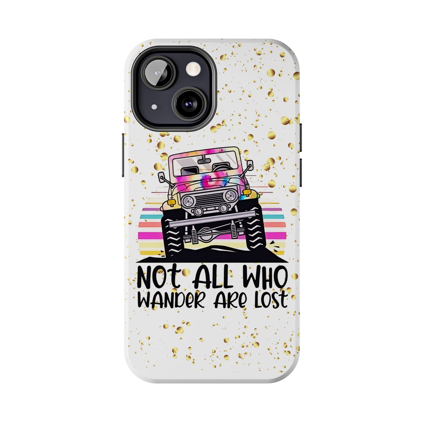 Apple iPhone, Tough Phone Case (13-15 Pro Max) JEEP, " Not All Who Wander..."