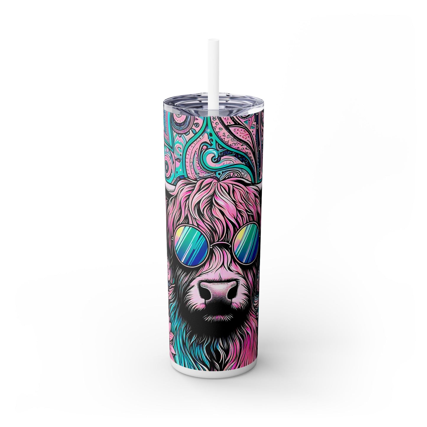 Stylish Highland Cow 20z. Skinny Tumbler