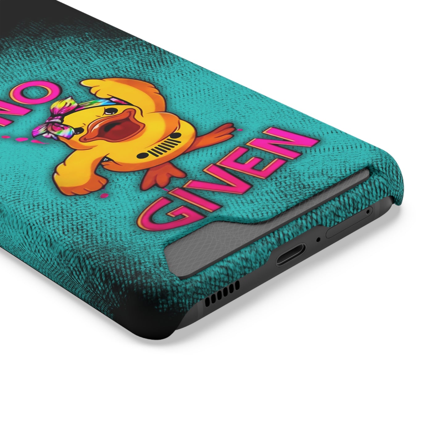 Jeep Duck, "No F Given", Phone Case With Card Holder (iPhone & Android)