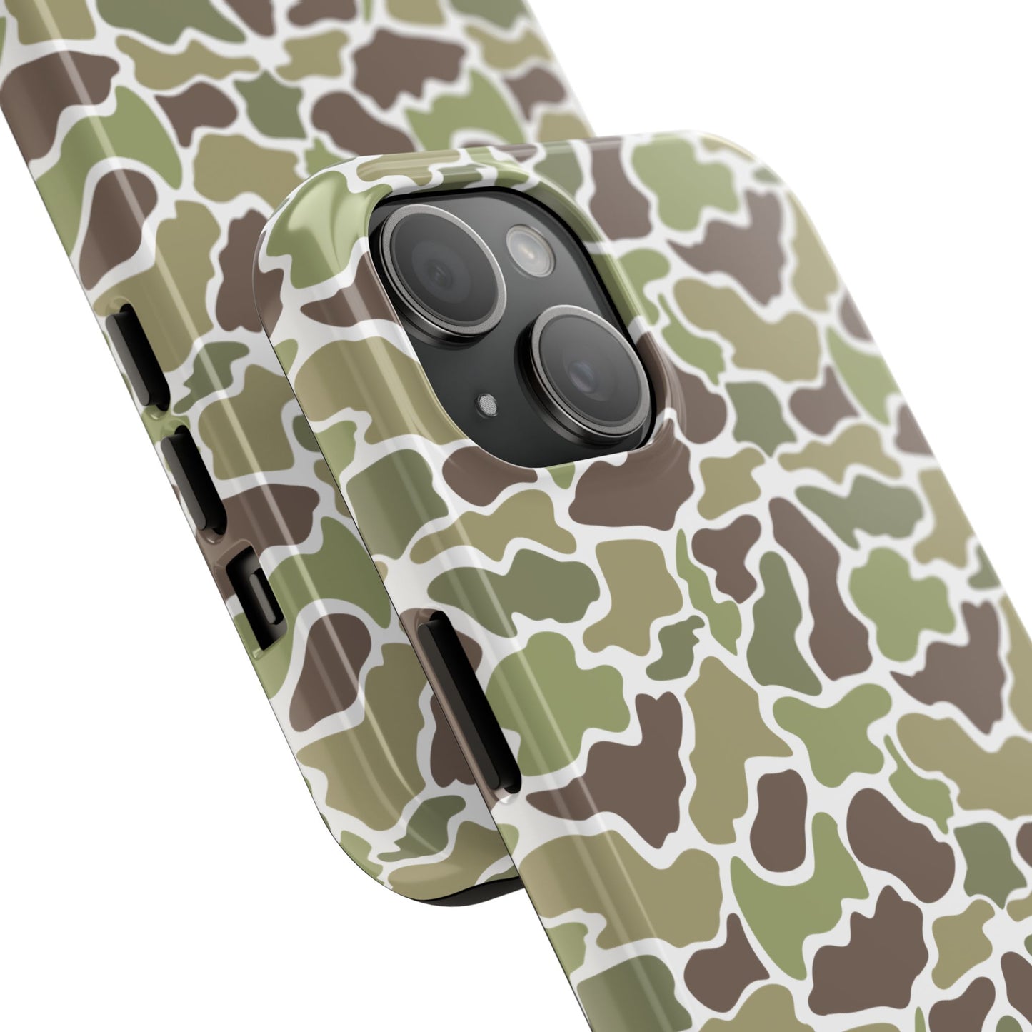 Apple iPhone (13-15 Pro Max) Old School Camouflage, Mallard Bird Tough Phone Cases