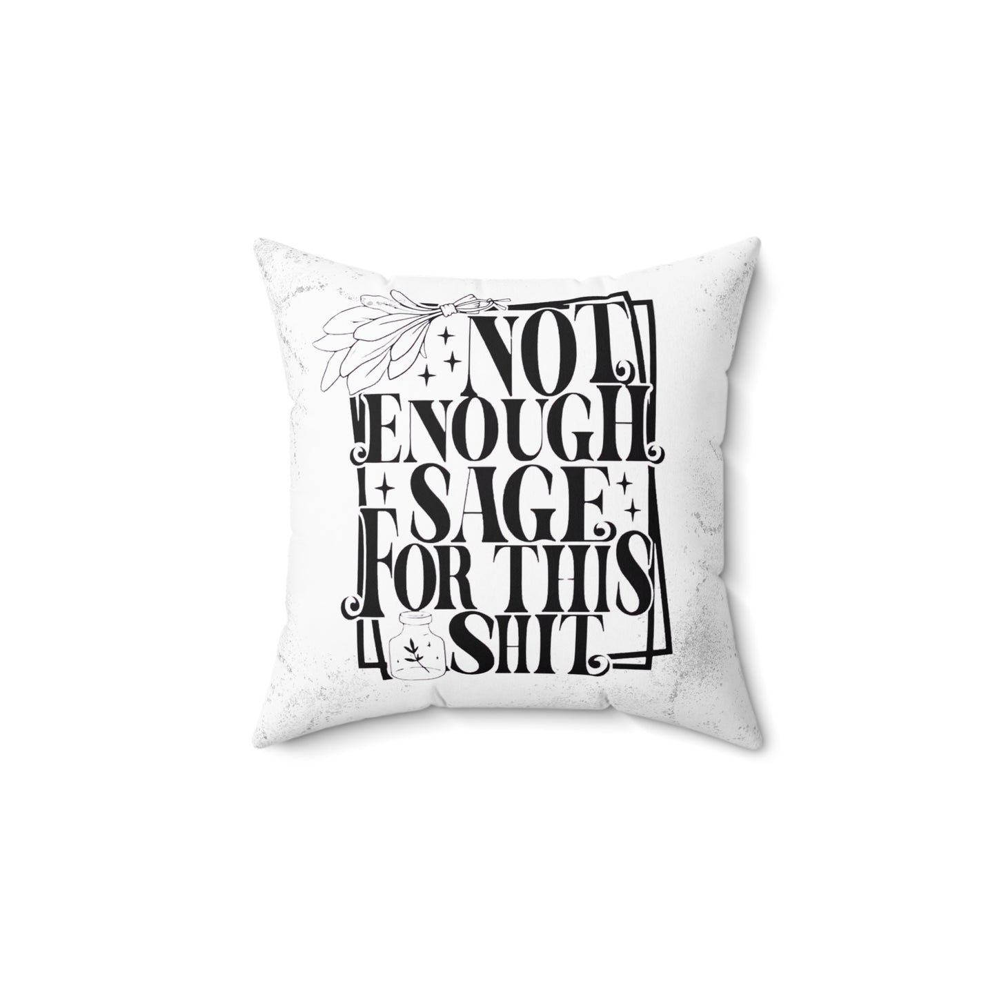 Spun Polyester Square Throw Pillow, "Not Enough Sage", Witch, 14x14"