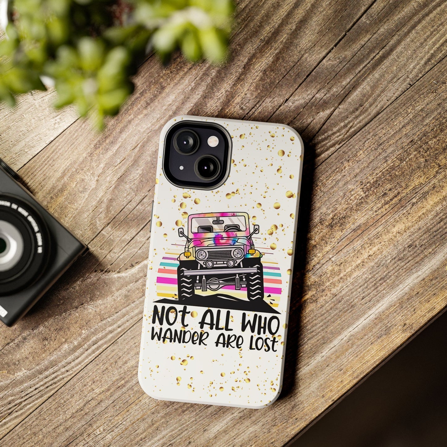 Apple iPhone, Tough Phone Case (13-15 Pro Max) JEEP, " Not All Who Wander..."