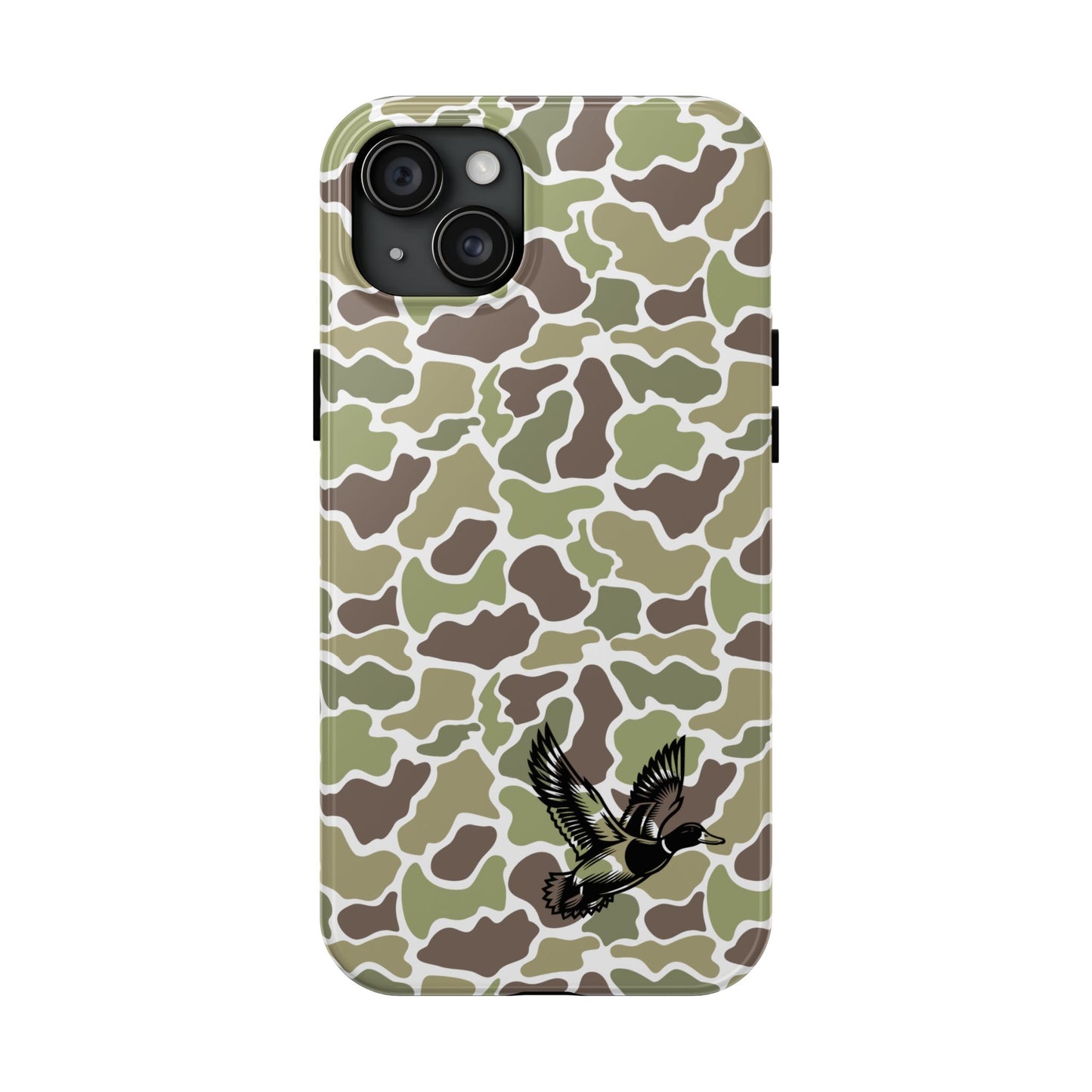 Apple iPhone (13-15 Pro Max) Old School Camouflage, Mallard Bird Tough Phone Cases