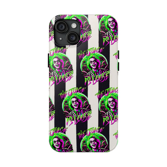 Apple iPhone Tough Phone Case (13-15 Pro Max), Beetle Juice, "The Juice Is Loose"