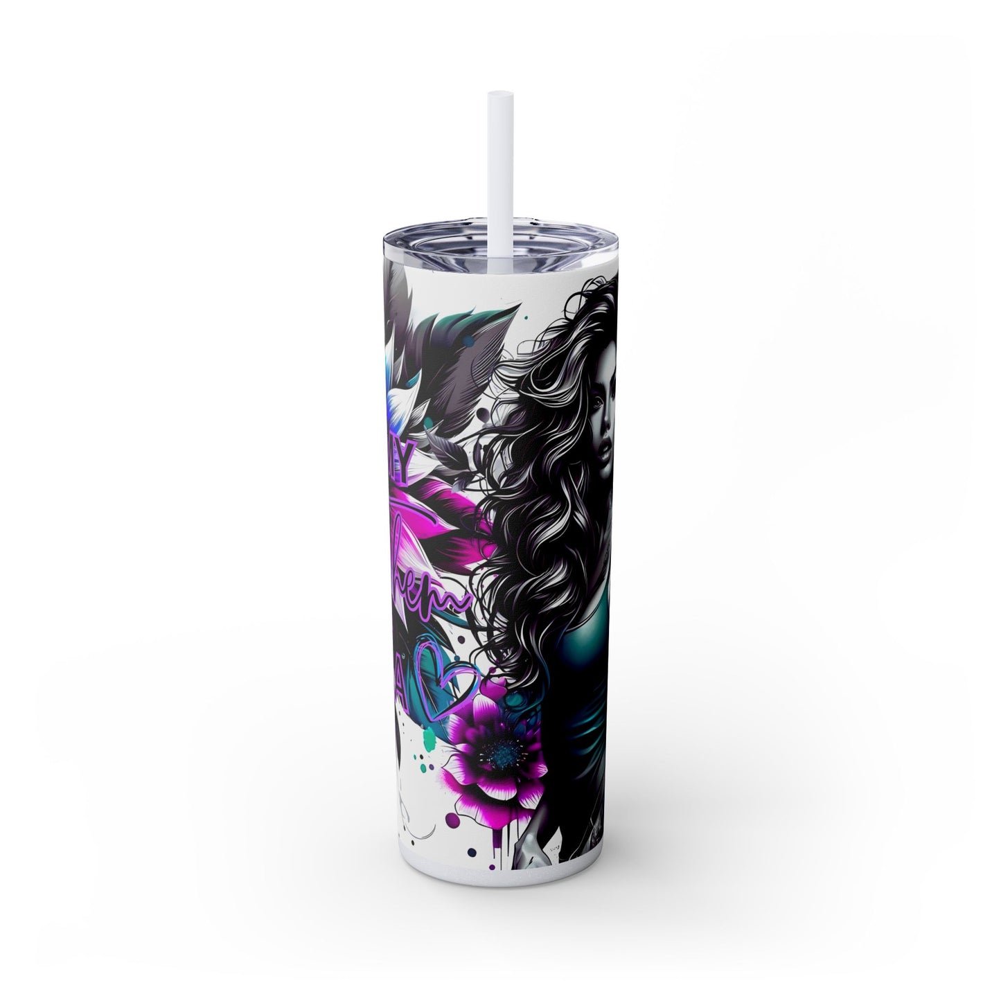 "In My Let Them" Stylish 20oz. Skinny Tumbler Glitter Iceberg