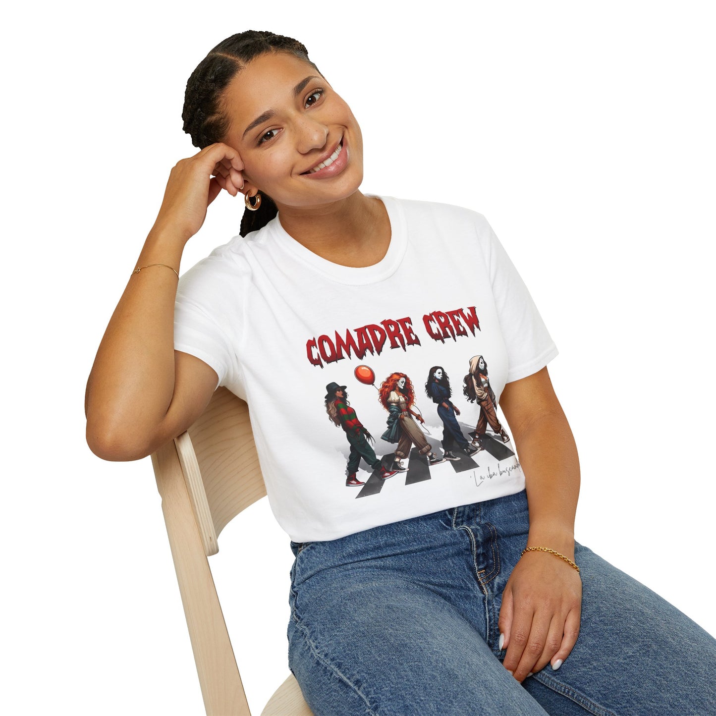 "Comadre Crew" FAFO, Latina/ Womens softstyle T-Shirt, Tee Spanish NEW