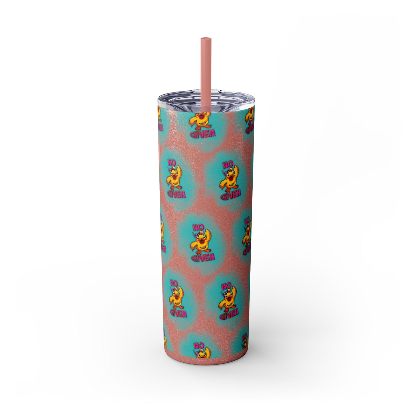 Jeep Duck, "No F Given", Skinny Tumbler with Straw, 20oz Cup