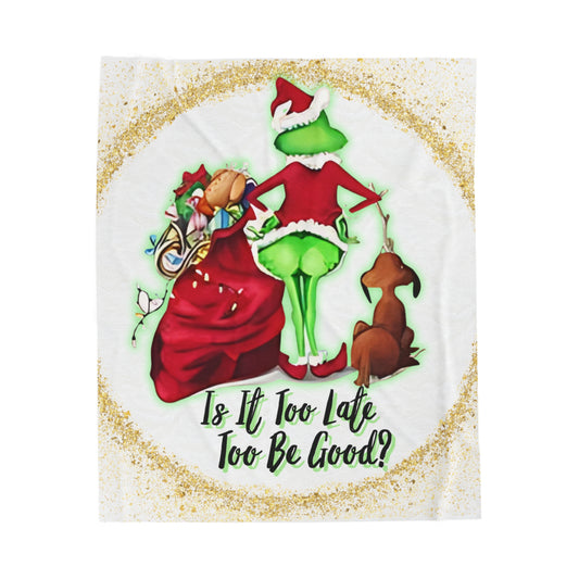 The Grinch, "Is It Too Late To Be Good?"  Christmas, Gift, Plush Blanket (50x60)