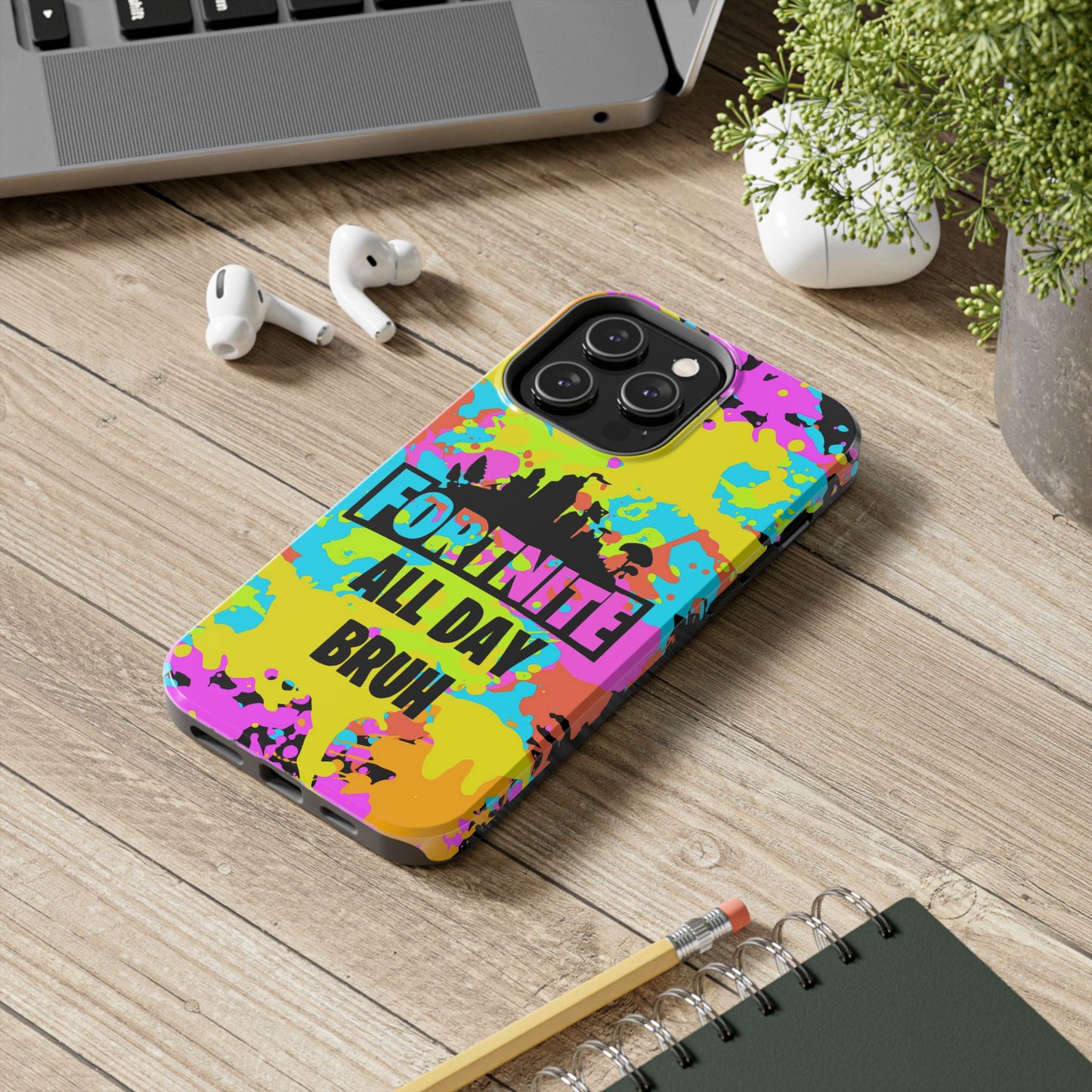 Apple iPhone Tough Phone Case (13-15 Pro Max) Splash Paint Fortnite