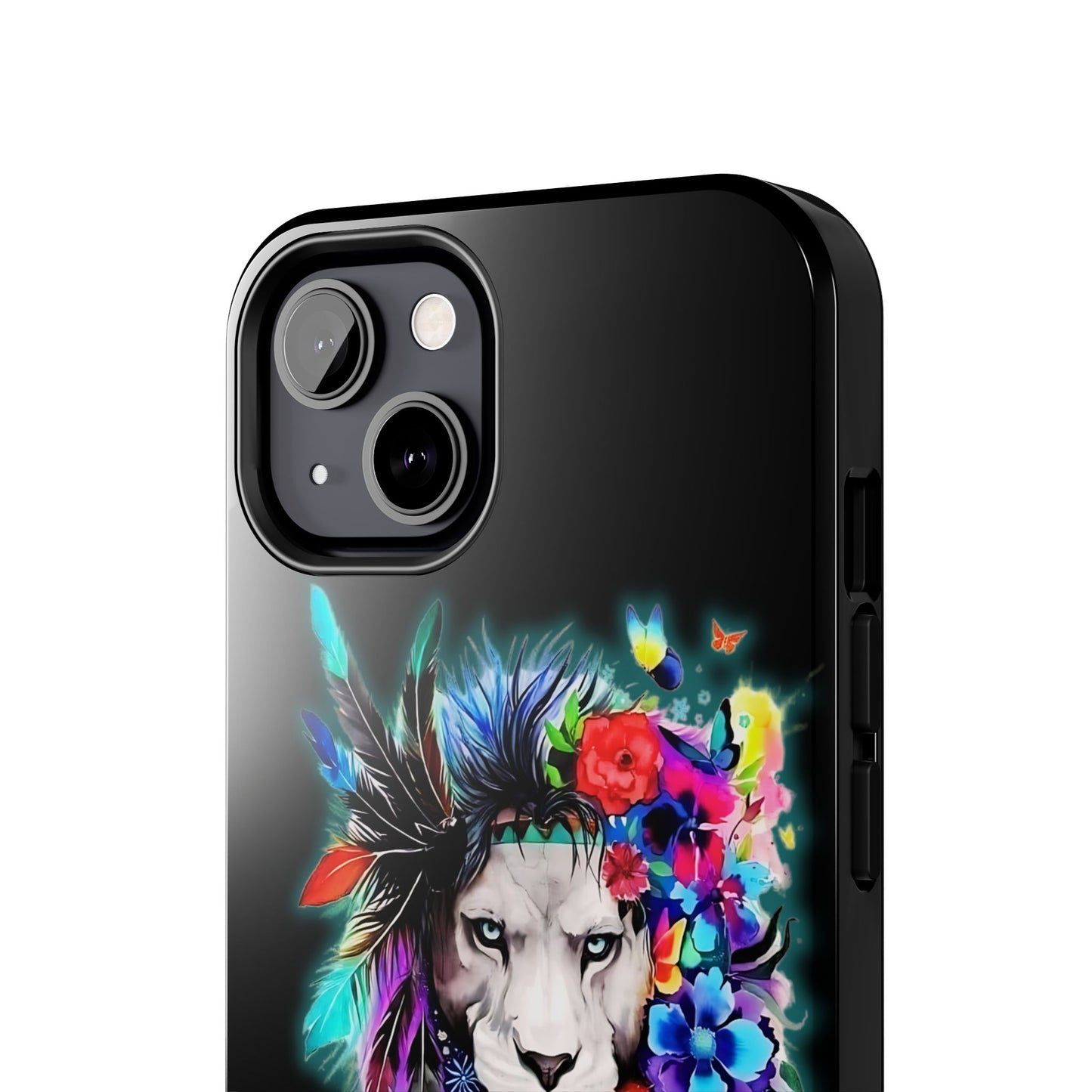 Apple iPhone Tough Case (13-15 Pro Max), Lion "Not All Who Wander Are Lost"