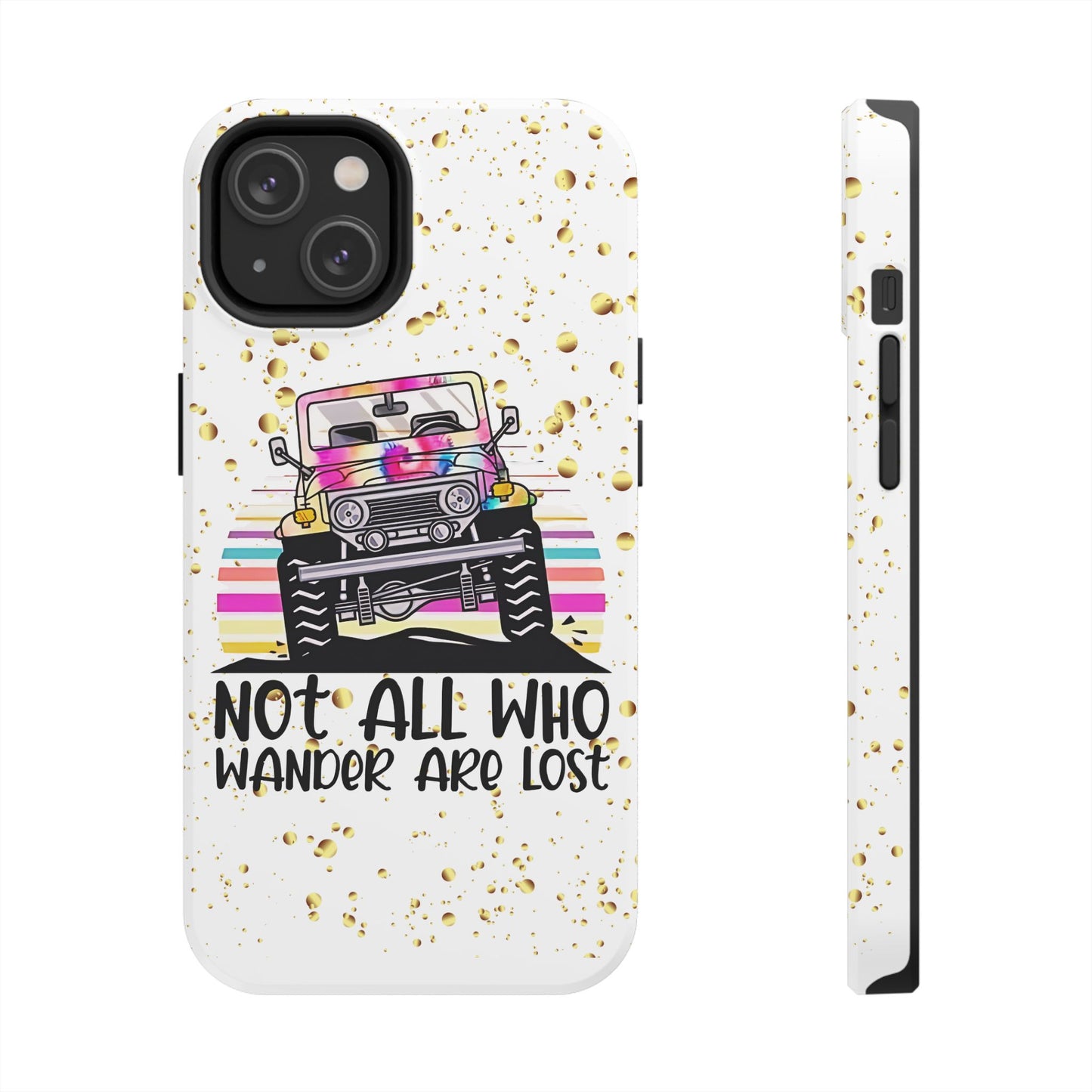 Apple iPhone, Tough Phone Case (13-15 Pro Max) JEEP, " Not All Who Wander..."