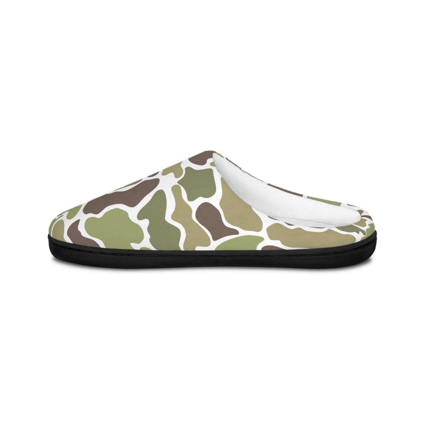 Men's Old School Camouflage Indoor Slippers/Bedroom Shoes, Camo, Mallard Duck