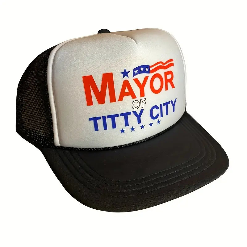 Men's Mesh Snapback, "Mayor of Titty City", Funny, Political, Gift