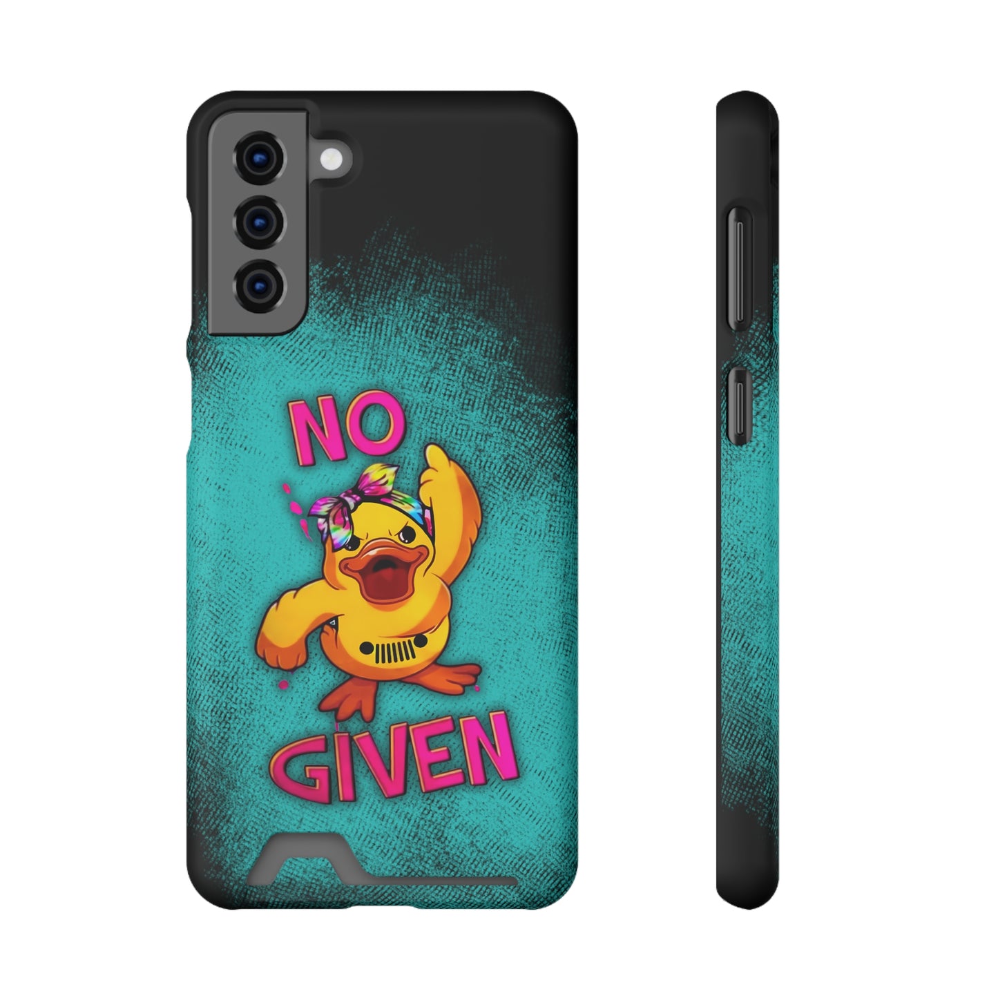 Jeep Duck, "No F Given", Phone Case With Card Holder (iPhone & Android)