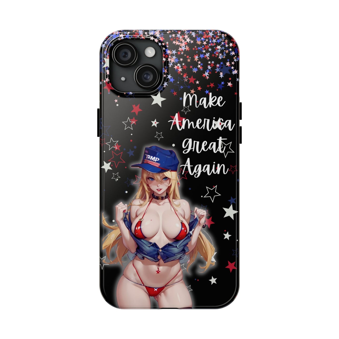 Apple iPhone, Tough Phone Case (13-15 Pro Max) Sexy Trumo Girl MAGA, New