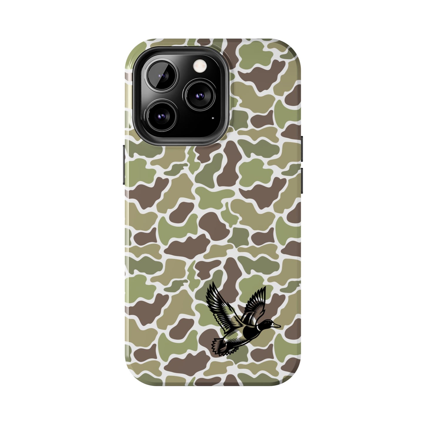 Apple iPhone (13-15 Pro Max) Old School Camouflage, Mallard Bird Tough Phone Cases