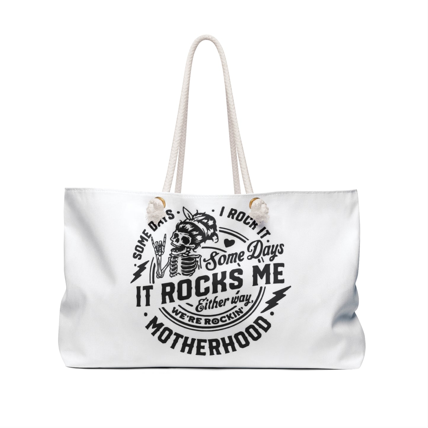 "Motherhood Rocks Me" Over-sized Weekender Tote Bag