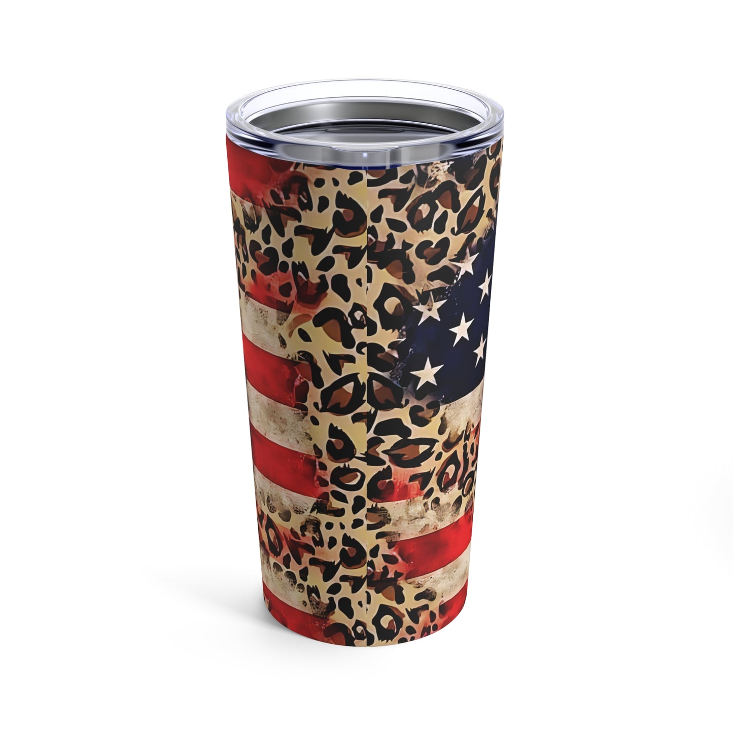 "Jeep Life", American Flag/ Leopard, Stainless Steel Tumbler 20oz Cup