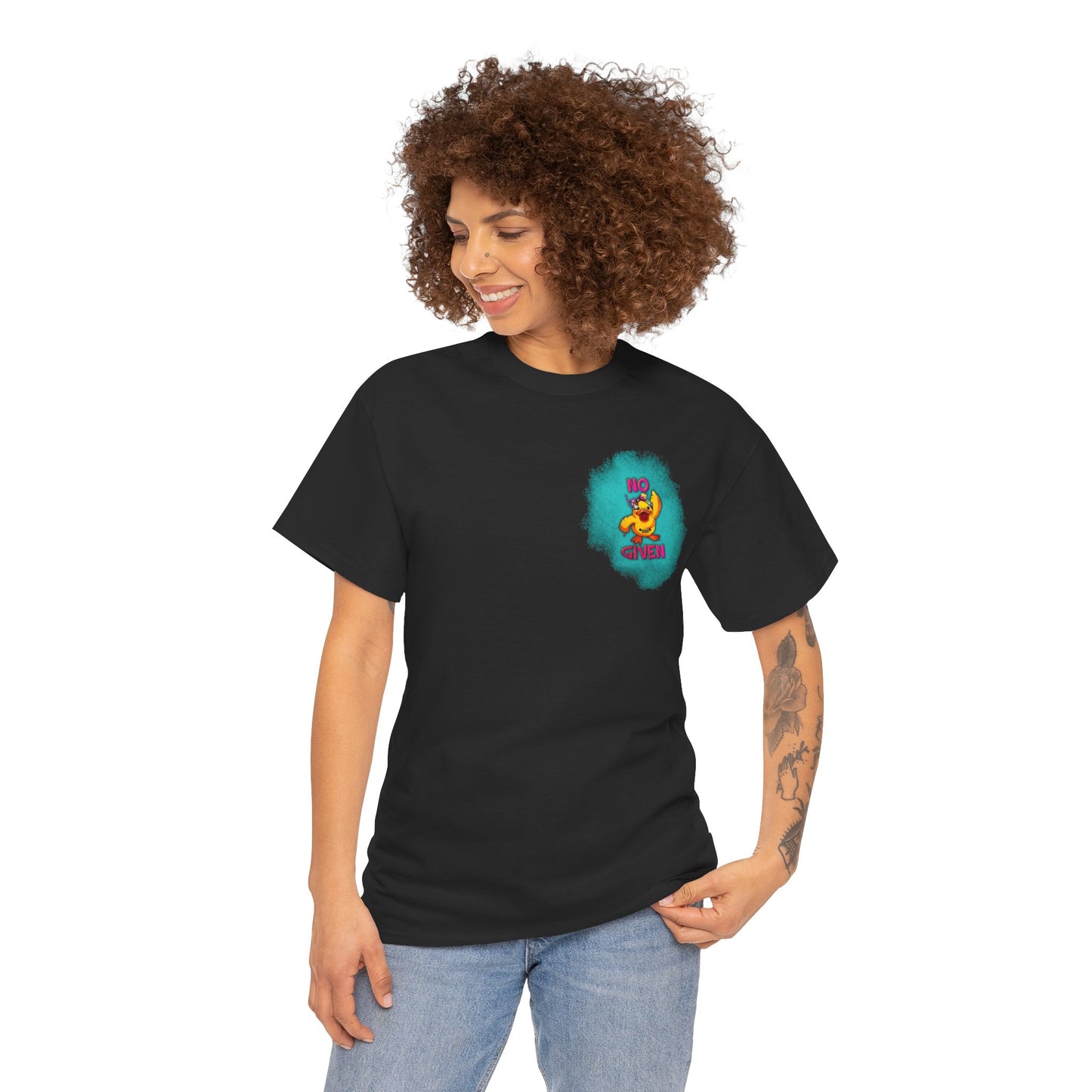 Jeep Duck Giving Middle Finger, "No F Given" T-Shirt, Unisex Heavy Cotton Tee