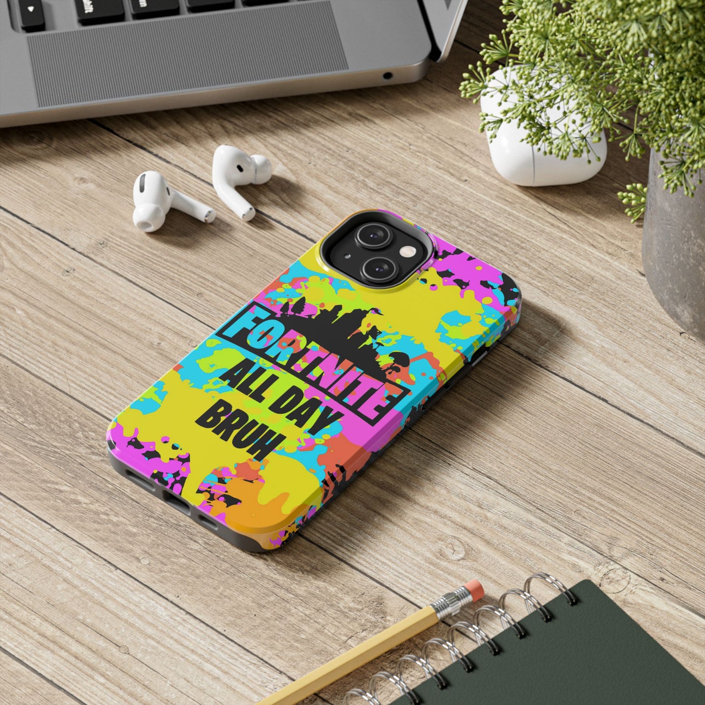 Apple iPhone Tough Phone Case (13-15 Pro Max) Splash Paint Fortnite