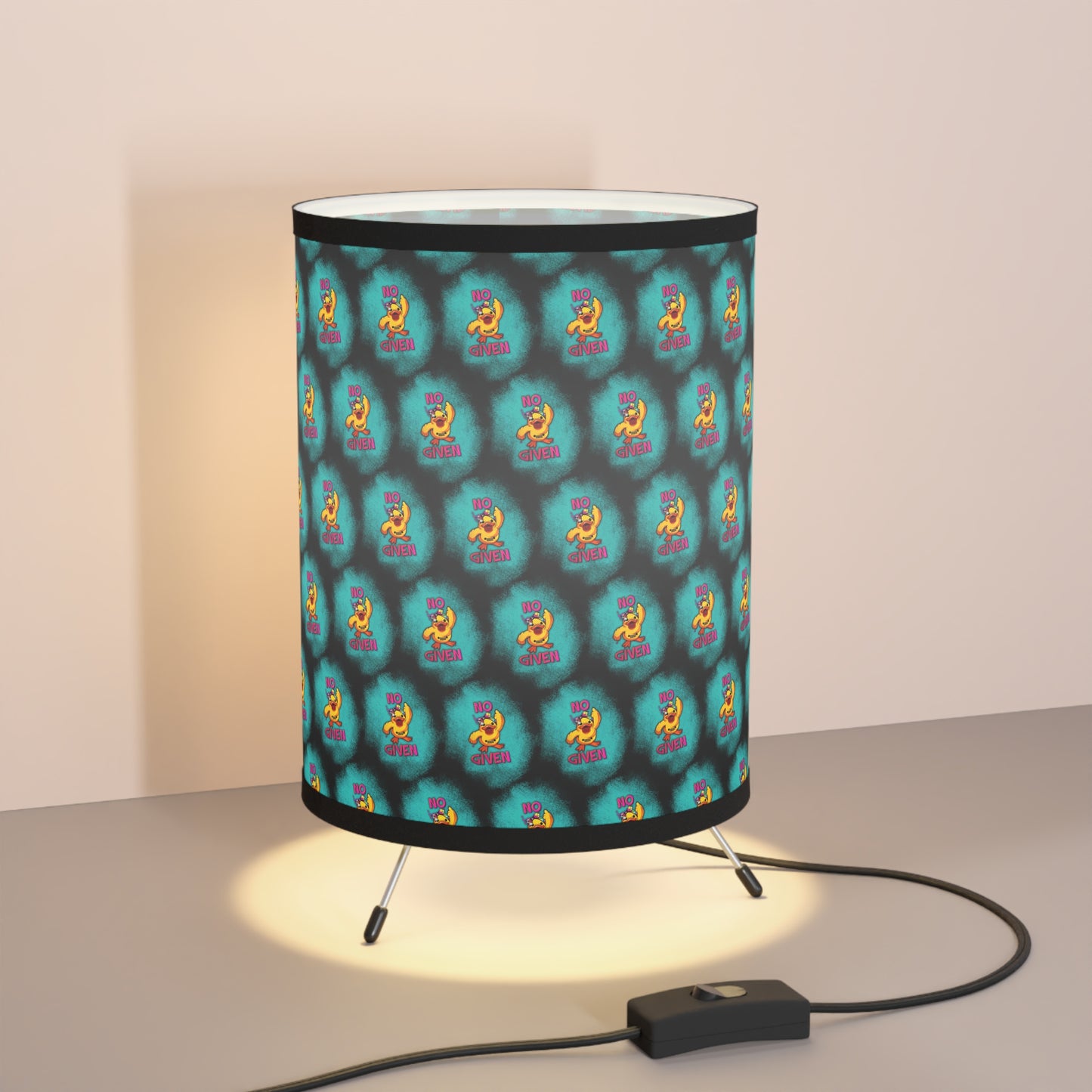 Jeep Duck Design, "No F Given", Tripod Lamp with High-Res Printed Shade