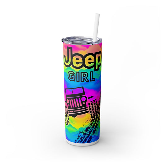 "Jeep Girl," Skinny Tumbler with Straw, Stainless Steel, 20oz