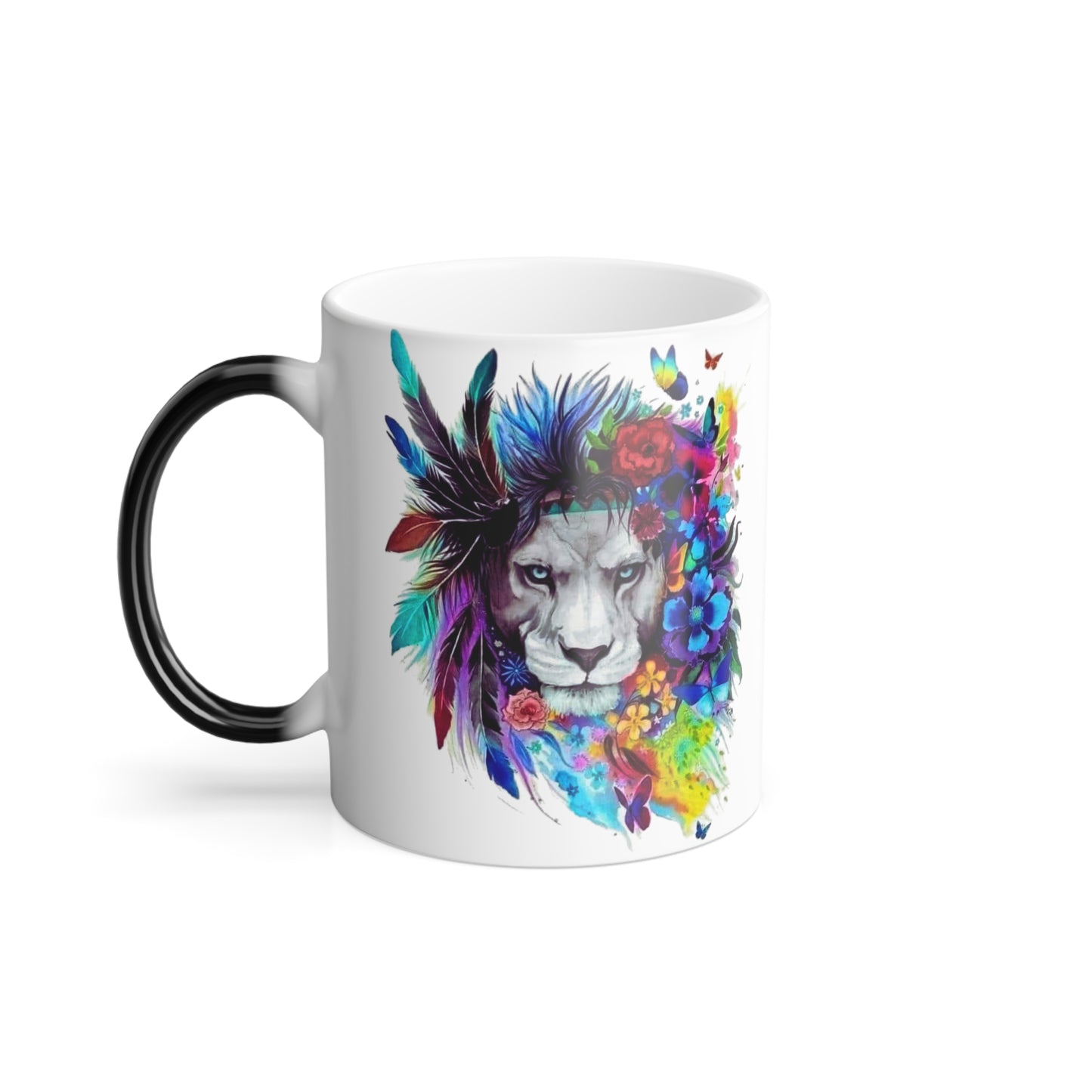 'Courage Doesn't Always Roar' Lion, Colorful, Color Morphing Mug, 11oz Gift