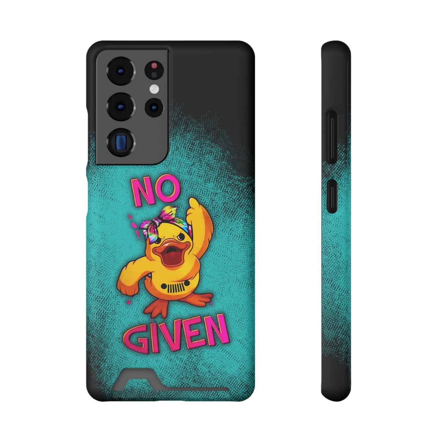 Jeep Duck, "No F Given", Phone Case With Card Holder (iPhone & Android)