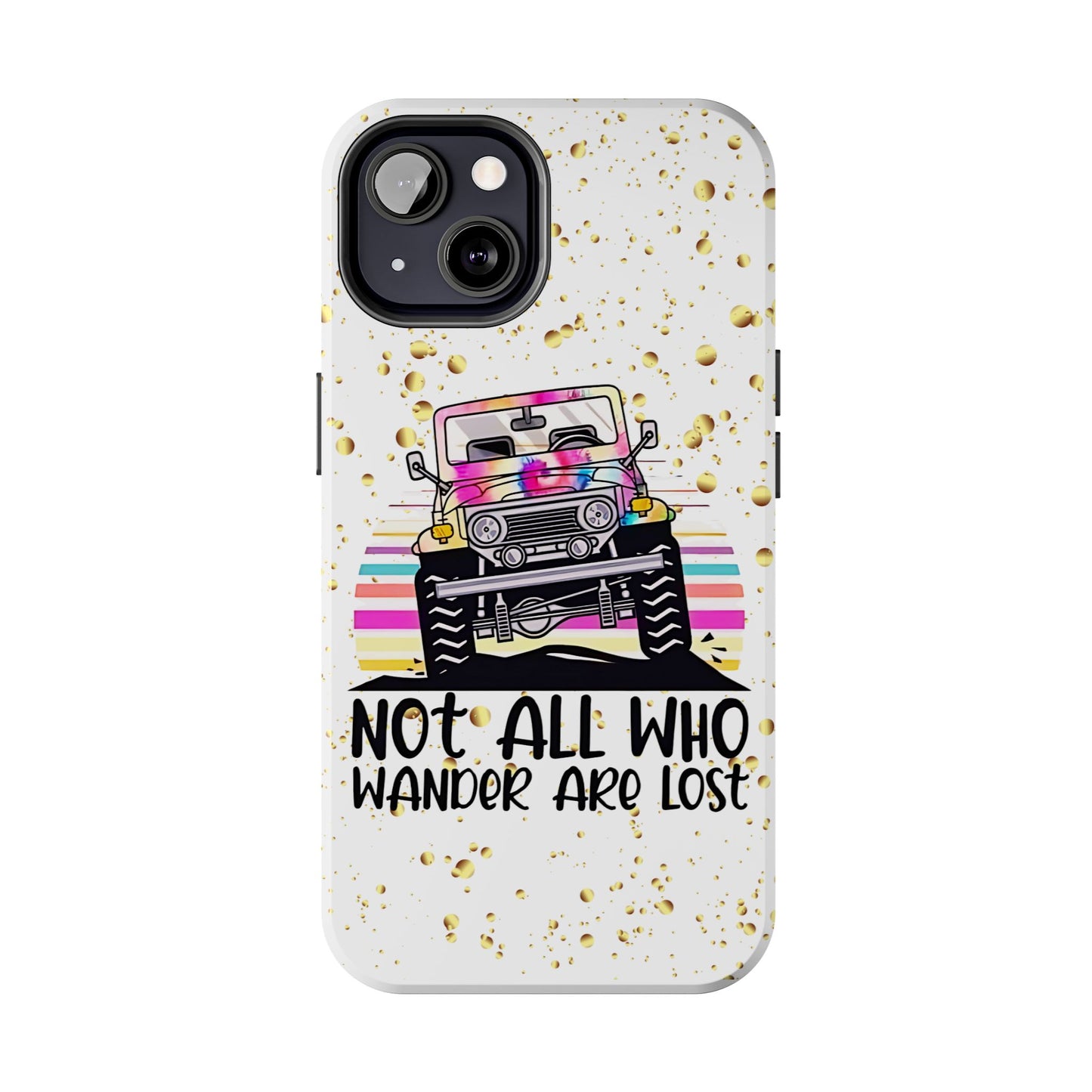 Apple iPhone, Tough Phone Case (13-15 Pro Max) JEEP, " Not All Who Wander..."