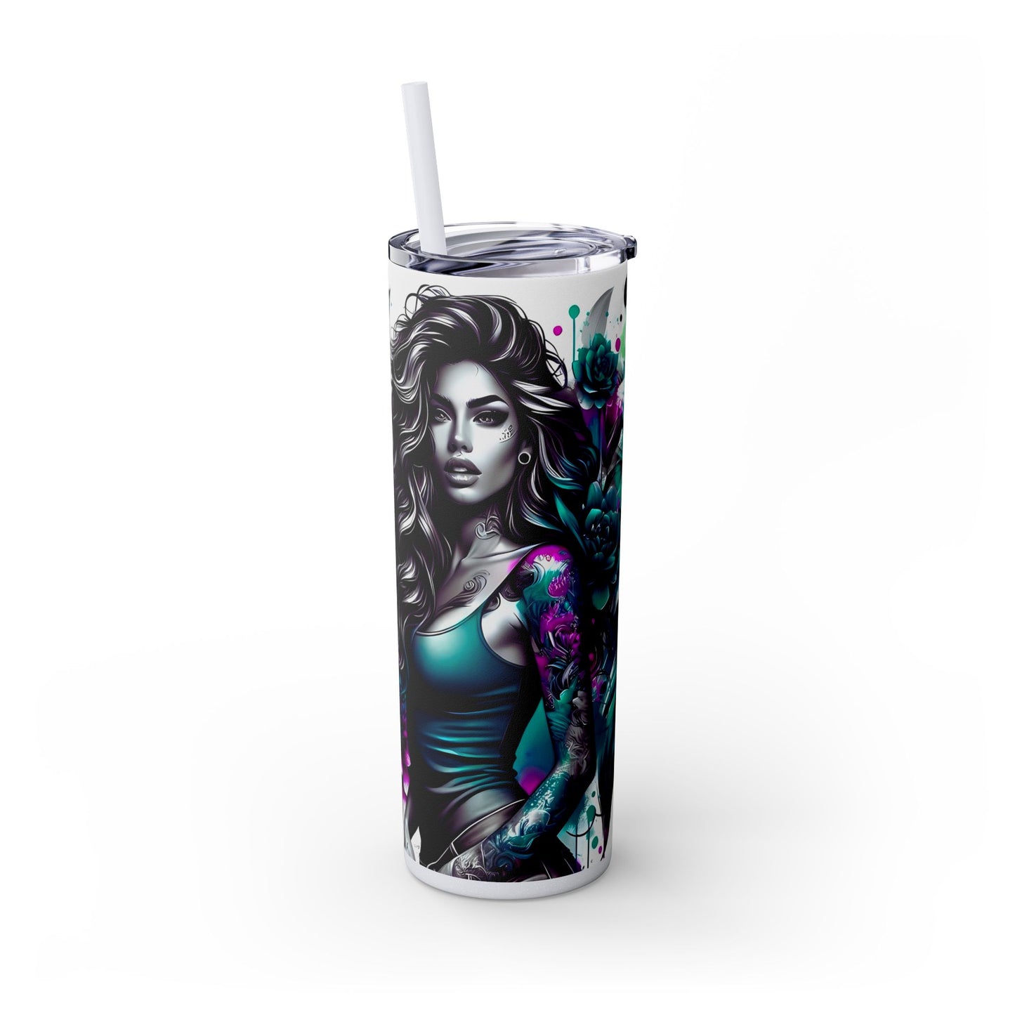 "In My Let Them" Stylish 20oz. Skinny Tumbler Glitter Iceberg