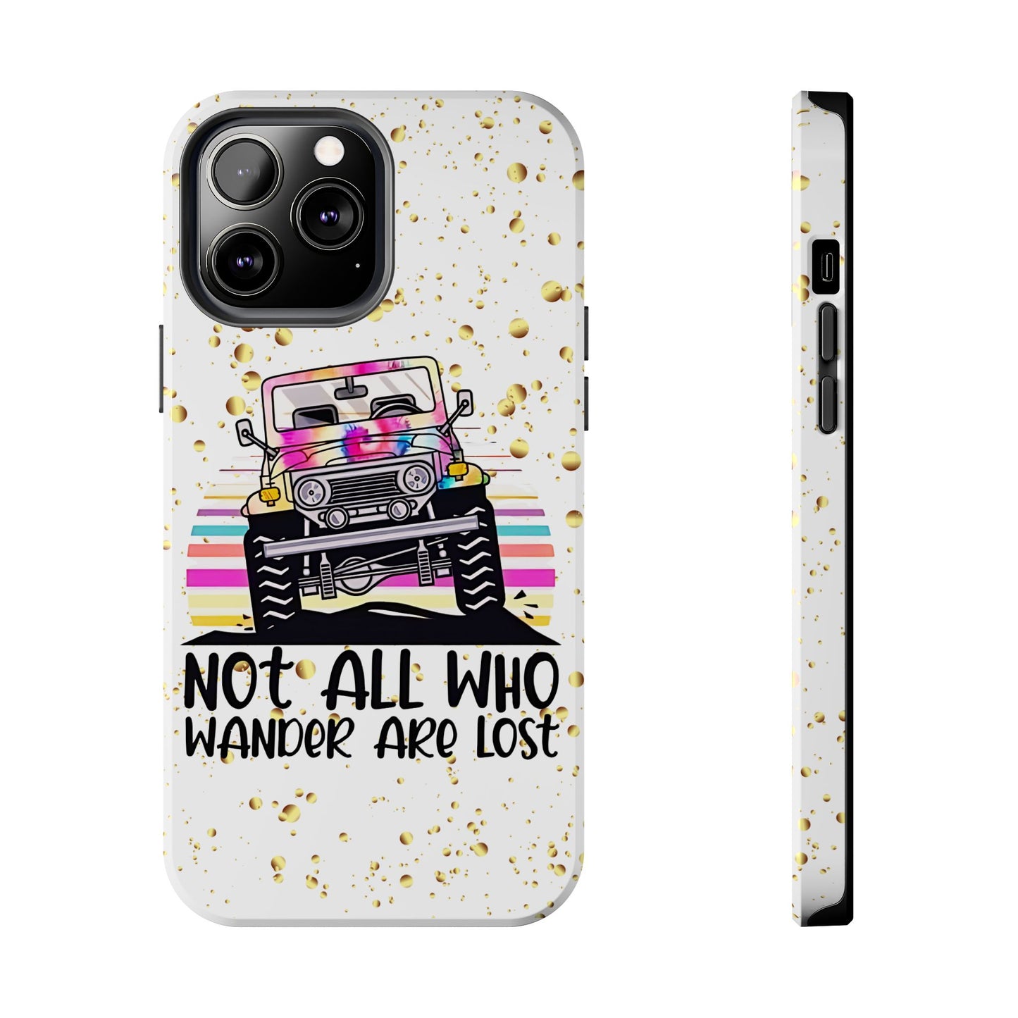 Apple iPhone, Tough Phone Case (13-15 Pro Max) JEEP, " Not All Who Wander..."